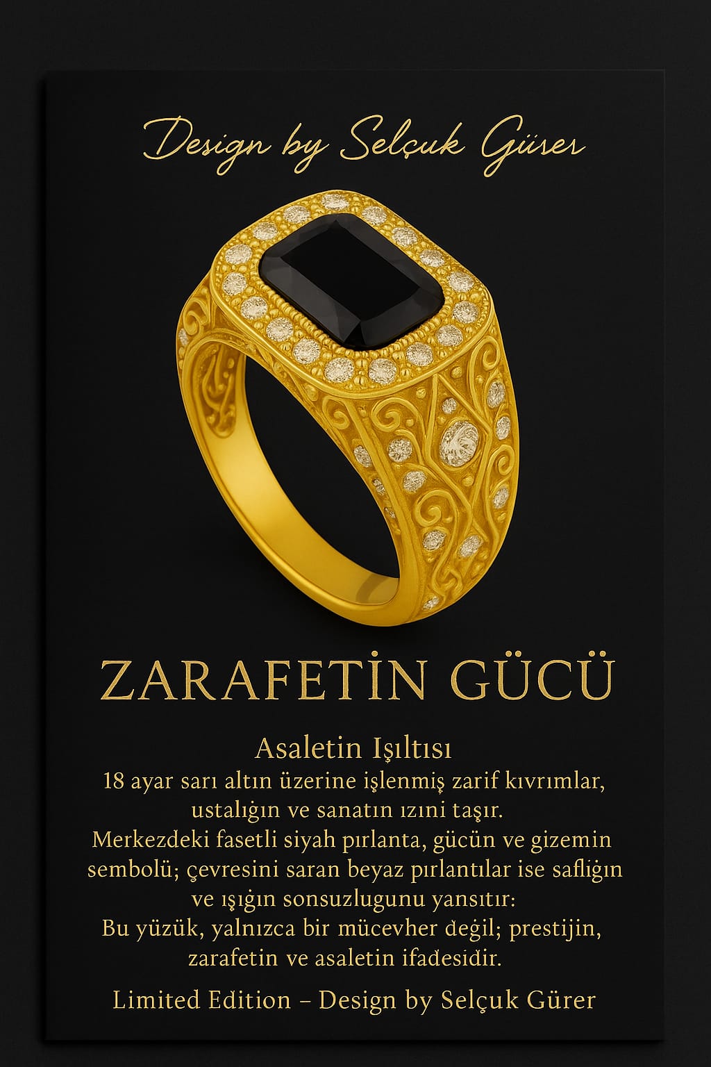 Infinite Love Yüzük - 6,15 ct Siyah Pırlanta