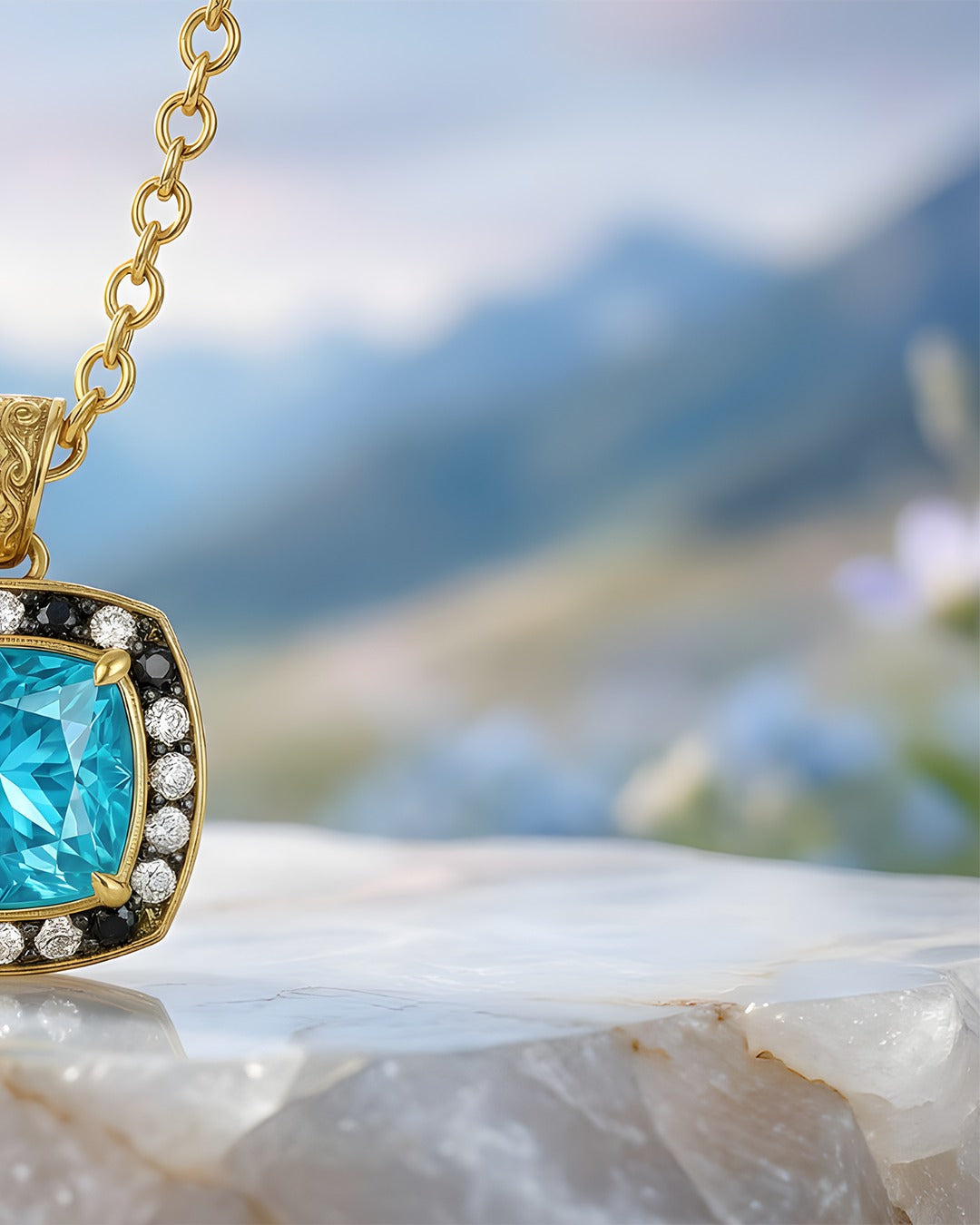 Hayatın Sakinliği - 6 ct Turkuaz Pırlanta 18K Altın
