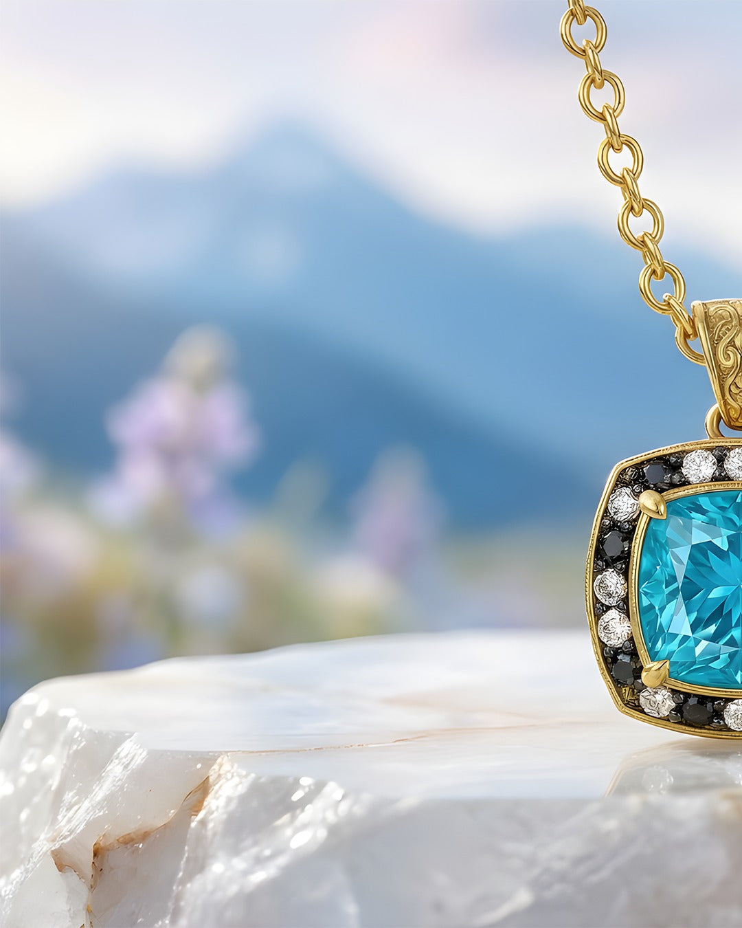 Hayatın Sakinliği - 6 ct Turkuaz Pırlanta 18K Altın