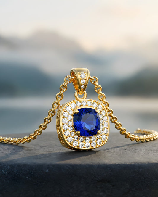 Peace of Life Kolye - 6 ct Mavi Elmas 18K Altın