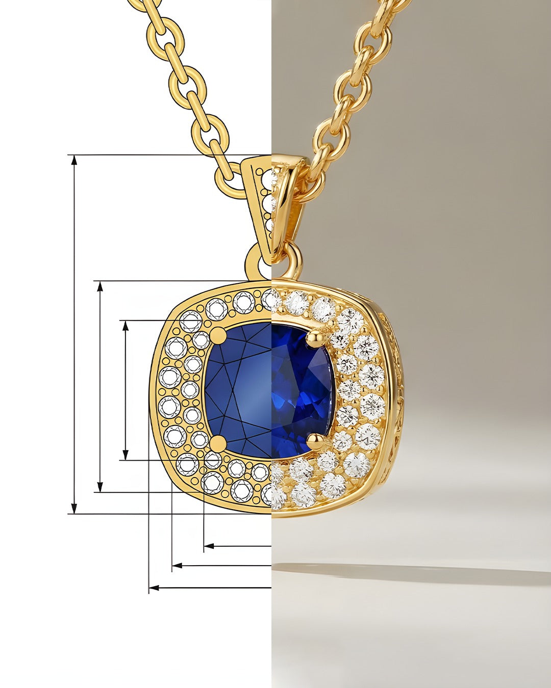 Peace of Life Kolye - 6 ct Mavi Safir 18K Altın