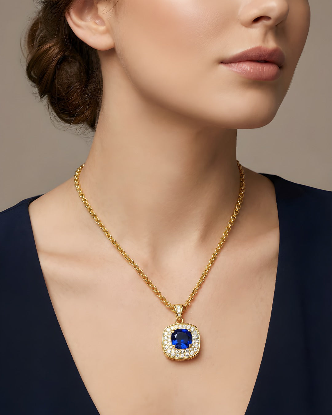 Peace of Life Kolye - 6 ct Mavi Safir 18K Altın